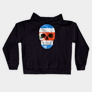 Costa Rica Flag Skull - Gift for Costa Rican With Roots From Costa Rica Kids Hoodie